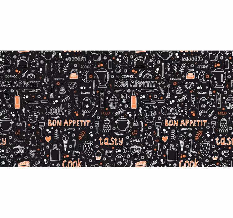 Raambekleding slaapkamer bon appétit patroon - TenStickers