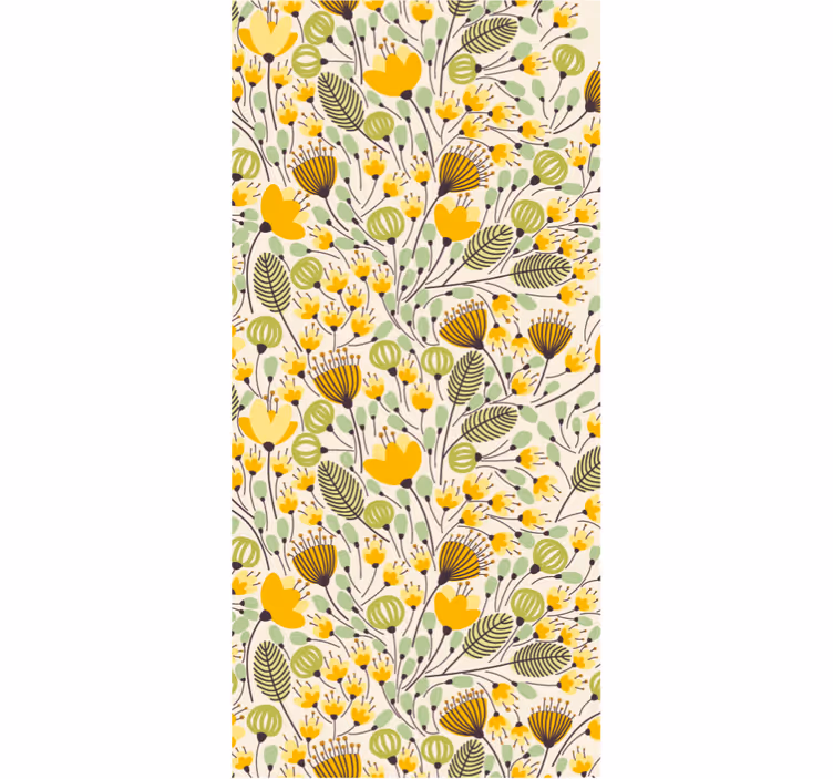 Raambekleding slaapkamer gele bloemenkant - TenStickers