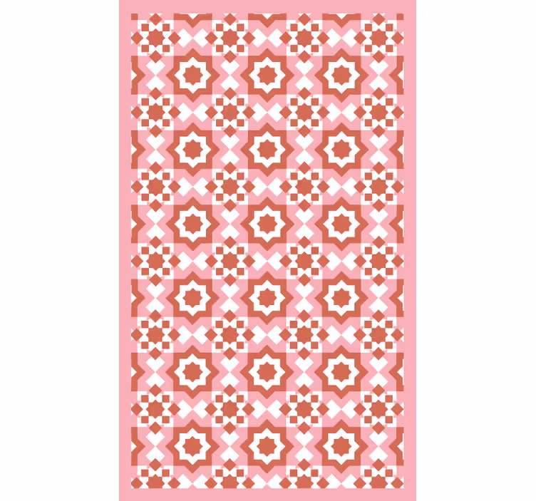 Raambekleding slaapkamer met rood vierkanten motief - TenStickers
