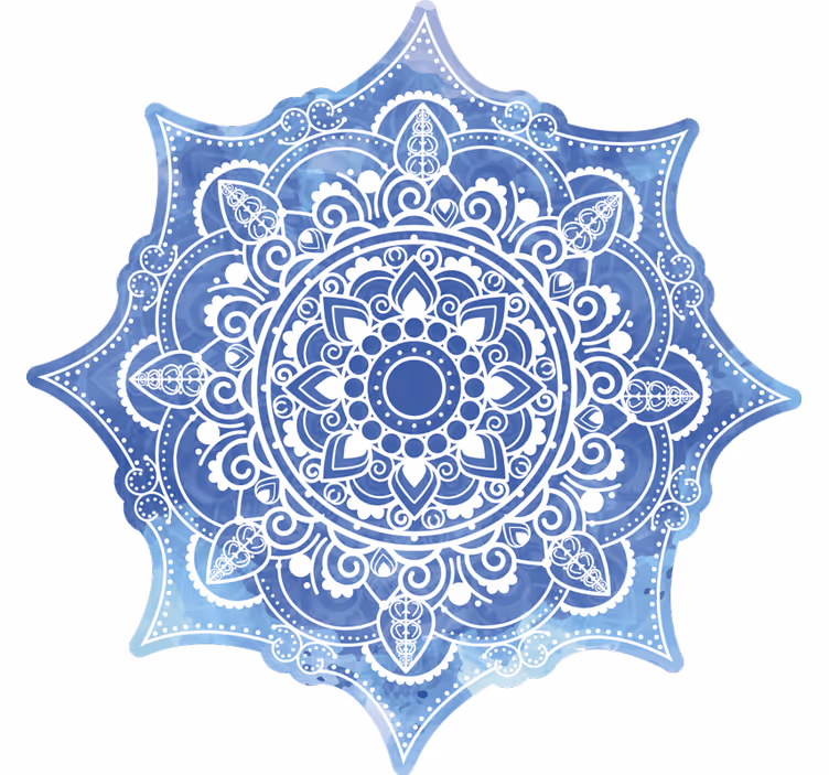 Raambekleding slaapkamer aquarella blauwe mandala - TenStickers