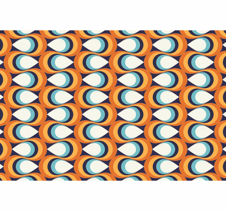 Raambekleding slaapkamer 70s puntige cirkels patroon - TenStickers