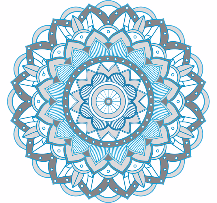 Raambekleding slaapkamer blauw mandala design - TenStickers