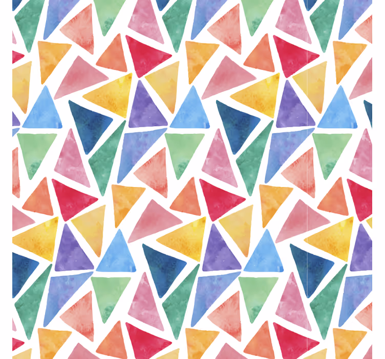 Raambekleding slaapkamer kleurrijk driehoekmotief - TenStickers