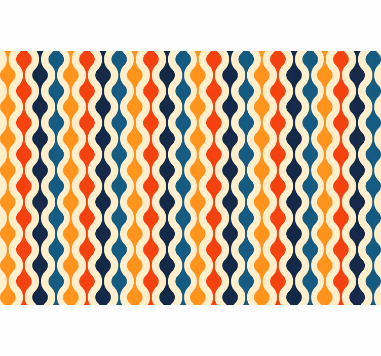 Raambekleding slaapkamer 70s golf - TenStickers