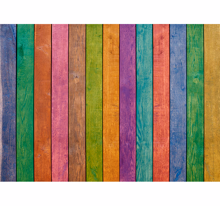 Raambekleding slaapkamer houten multicolor patroon - TenStickers