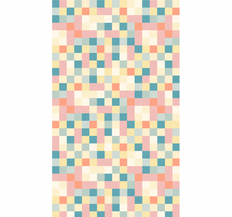 Raambekleding slaapkamer kleurrijke pastel vierkanten - TenStickers