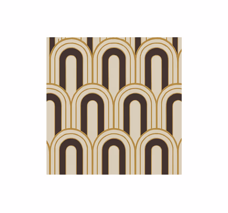 Rolgordijn vintage 1970's art deco bogen - TenStickers