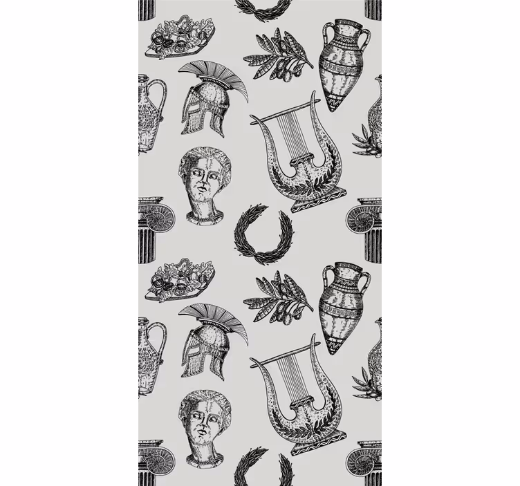 Rolgordijn vintage romeinse iconografie - TenStickers