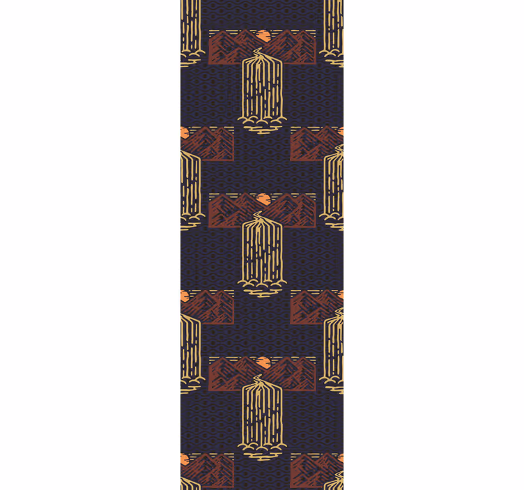 Rolgordijn vintage retro waterval landschap - TenStickers