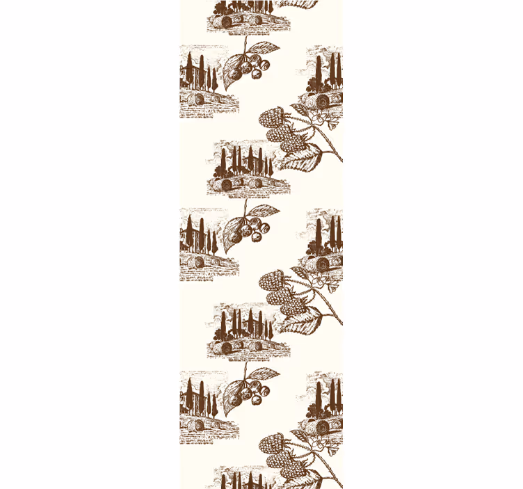 Rolgordijn vintage cypress landschap patroon - TenStickers