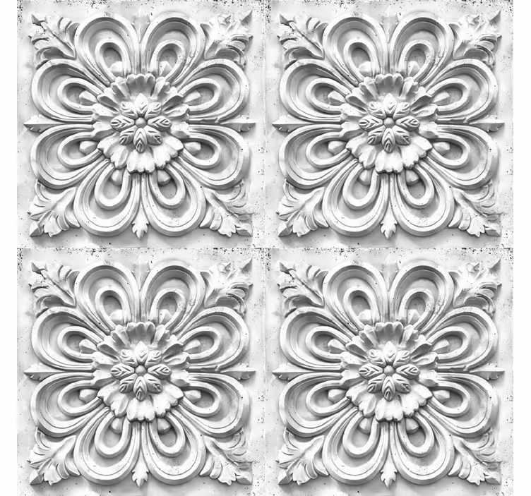 Rolgordijn vintage witte tegels - TenStickers
