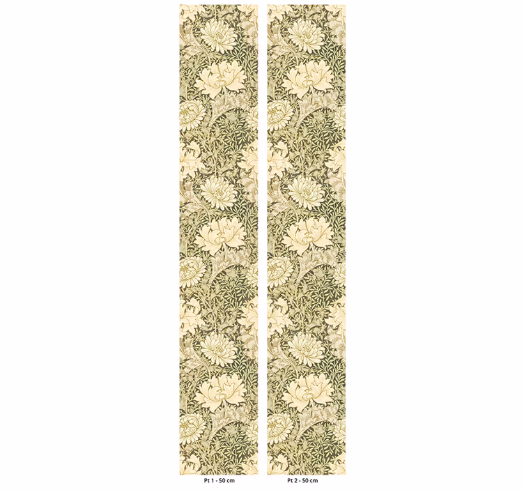 Rolgordijn vintage art nouveau chrysanthème - TenStickers