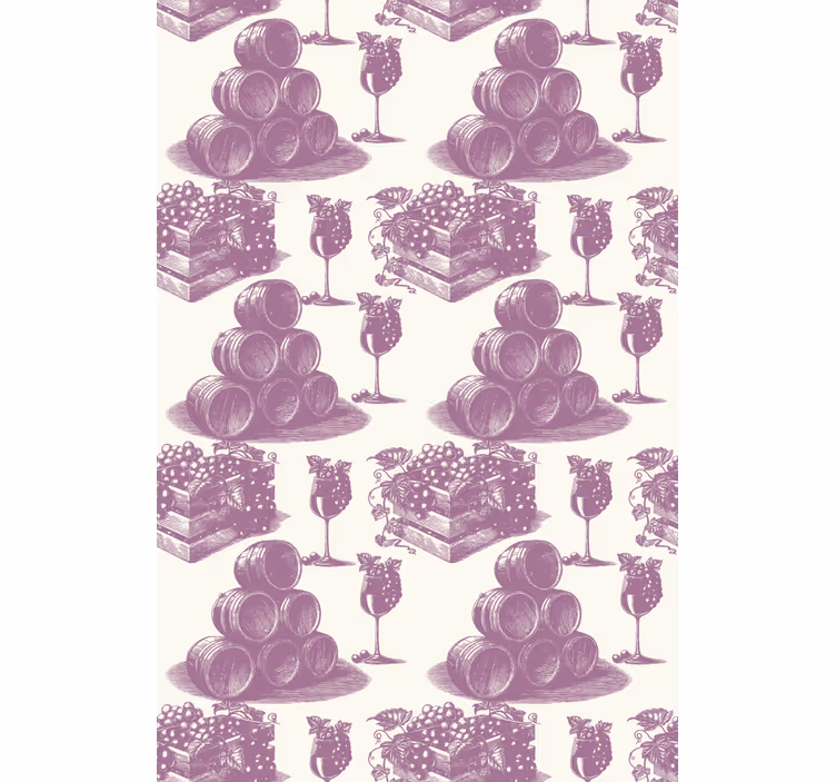 Rolgordijn vintage met frans paars patroon - TenStickers