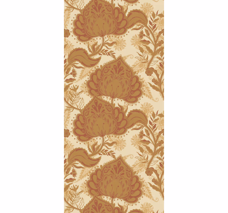 Rolgordijn vintage met bloemen damast patroon - TenStickers