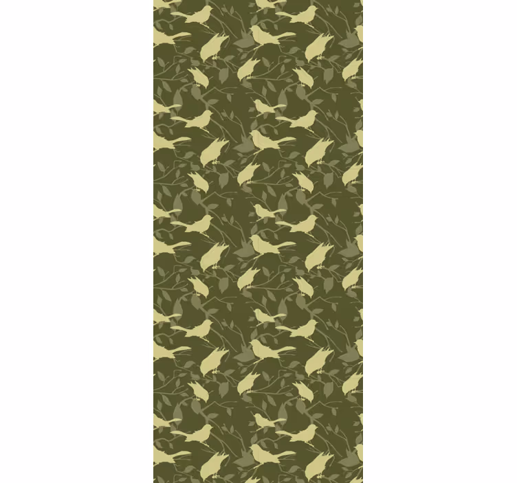 Rolgordijn vintage groene vogels victoriaans patroon - TenStickers