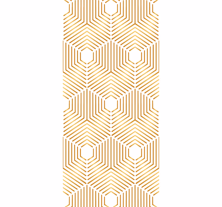 Rolgordijn vintage gouden vierkanten kunstdecorstijl - TenStickers