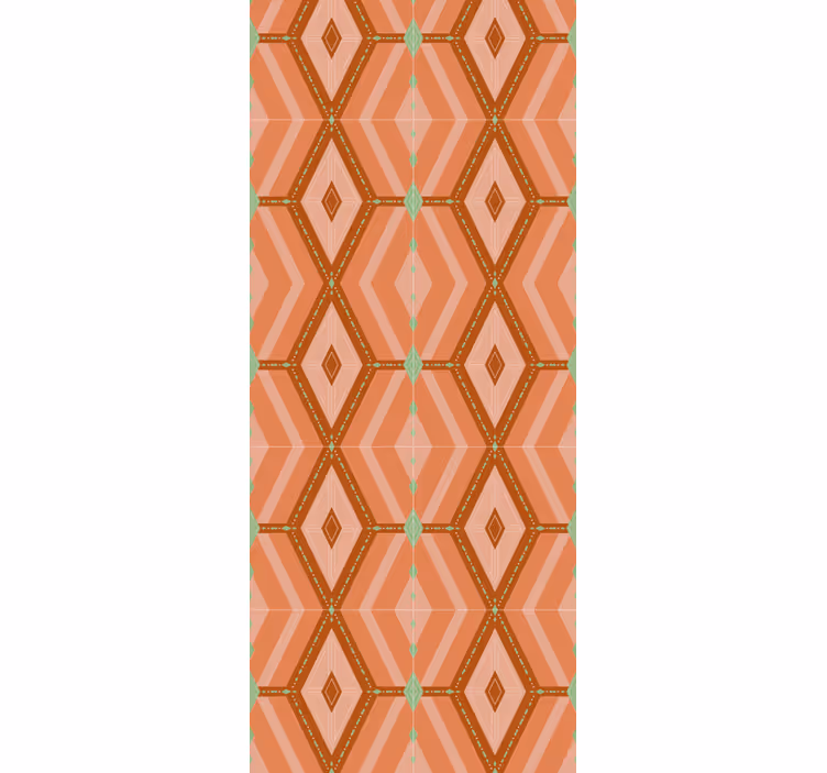 Rolgordijn vintage geometrische herfstkleuren jaren 30 - TenStickers
