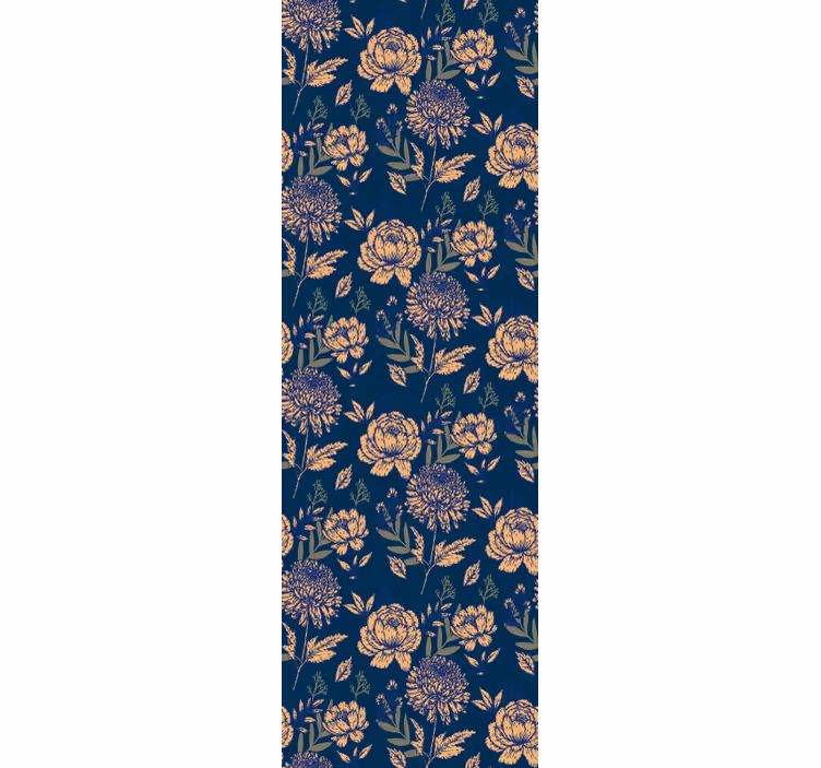 Rolgordijn vintage frans provinciaal blauw en geel patroon - TenStickers