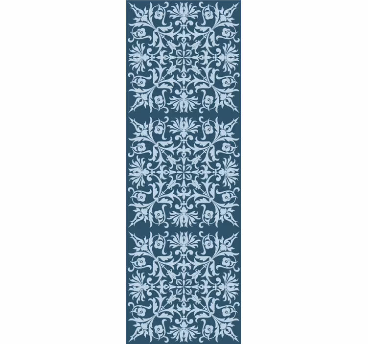 Rolgordijn vintage frans provinciaal blauw bloemenpatroon - TenStickers