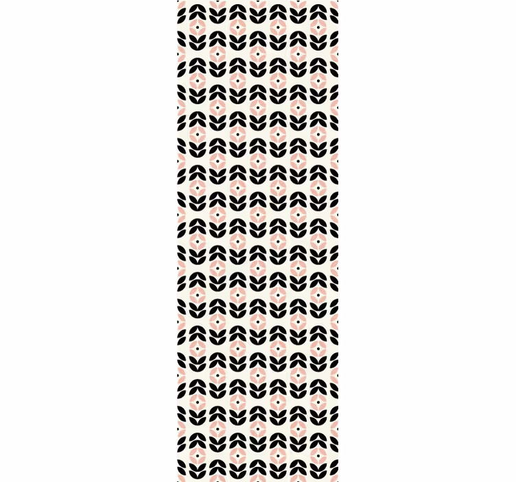 Rolgordijn vintage met roze geometrische bloemenpatroon - TenStickers