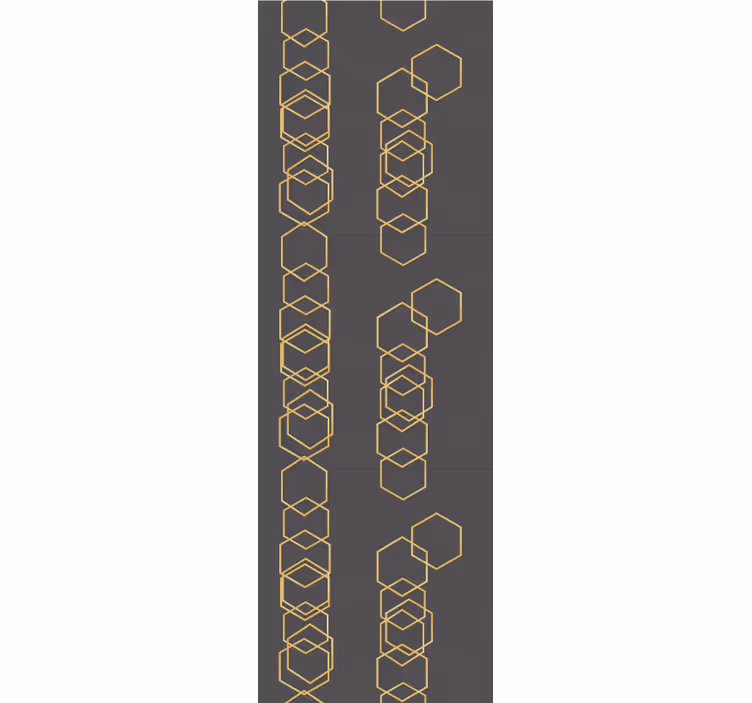 Rolgordijn vintage grijze textuur met gouden hexagons - TenStickers