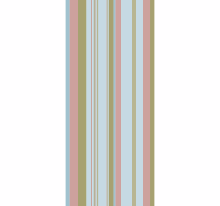 Rolgordijn vintage blauwe en groene 80's strepen - TenStickers