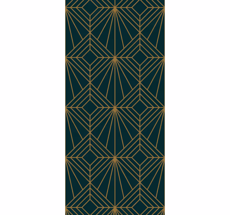 Rolgordijn vintage turquoise diamant kunstpatroon - TenStickers
