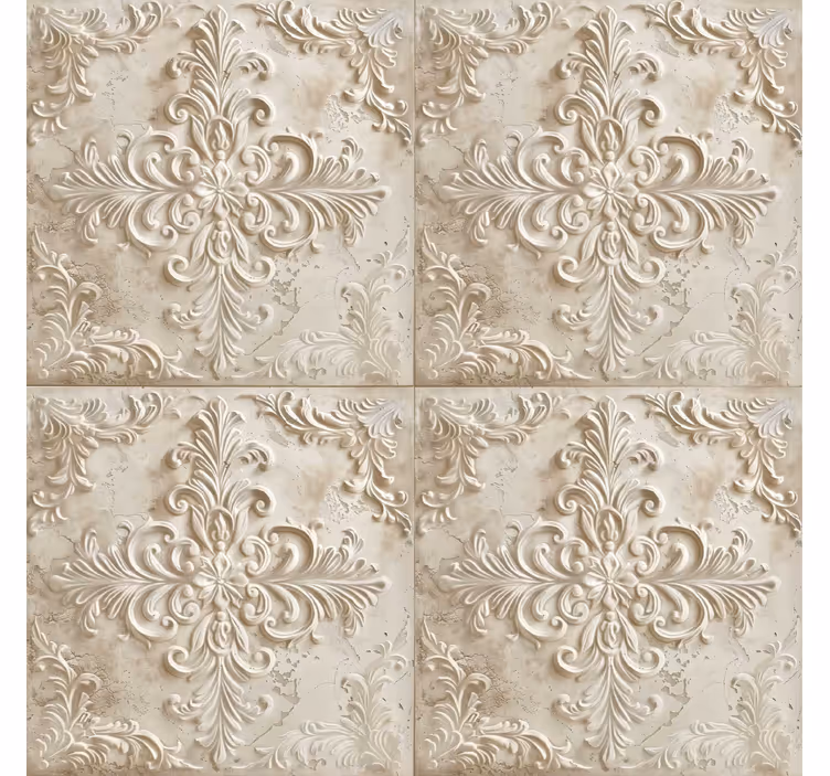 Rolgordijn vintage beige tegels - TenStickers