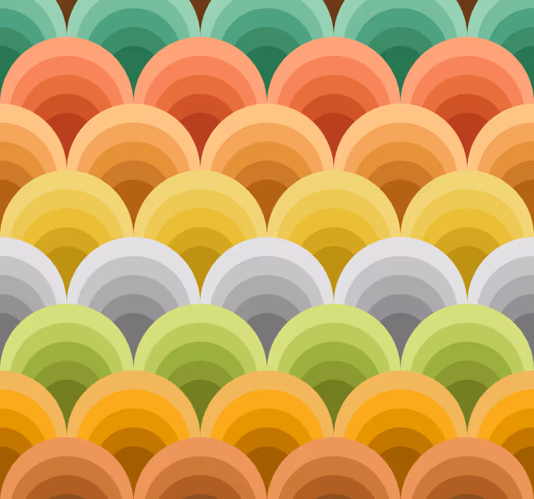 Rolgordijn vintage met oranje cirkels - TenStickers