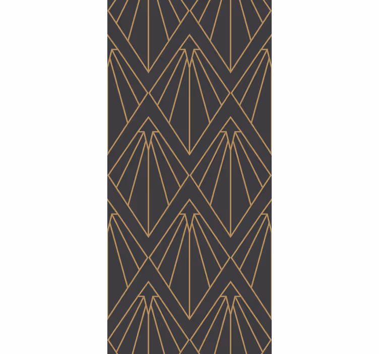 Rolgordijn vintage gouden diamanten en lijnen decorstijl - TenStickers