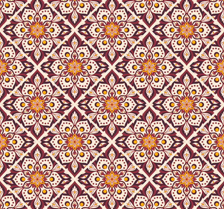 Rolgordijn vintage klassiek kasteelpatroon - TenStickers