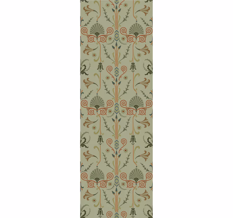 Rolgordijn vintage groen klassiek bloemenpatroon - TenStickers