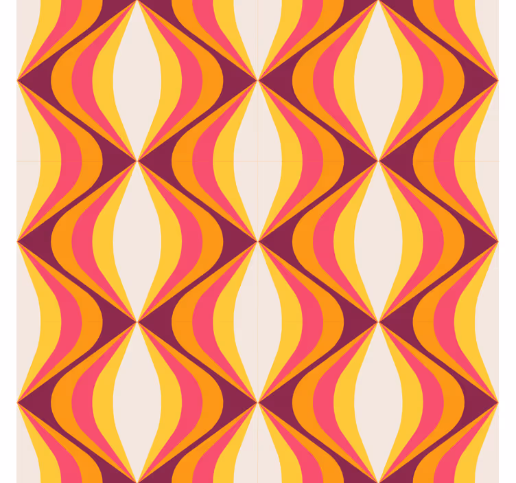 Rolgordijn vintage retro oranje golf - TenStickers