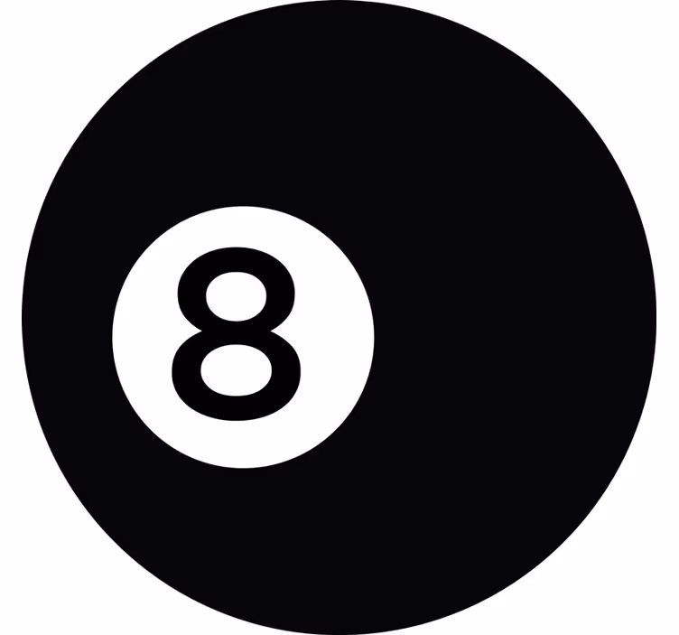Zwart rolgordijn biljartbal nummer 8 - TenStickers