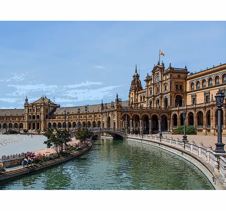 Rolgordijn woonkamer plaza españa sevilla - TenStickers