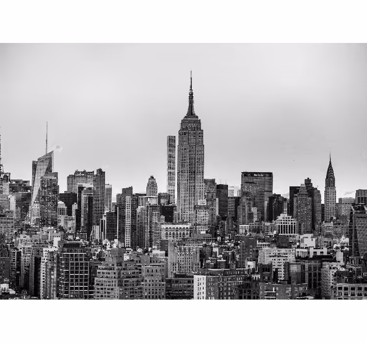 Rolgordijn woonkamer foto new york city zwart-wit - TenStickers
