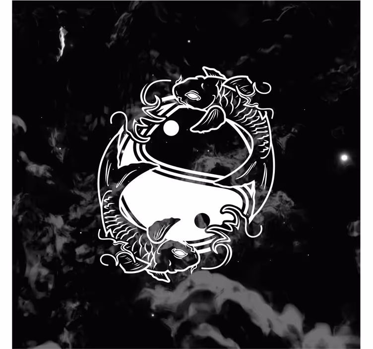 Rolgordijn woonkamer yin yang balansvis - TenStickers
