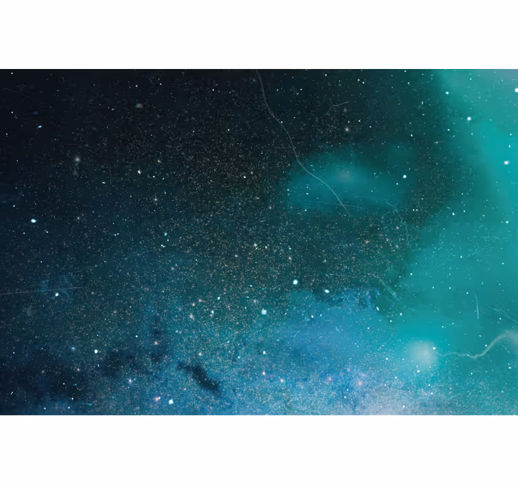 Rolgordijn woonkamer blauwe en groene meteorenzwerm - TenStickers