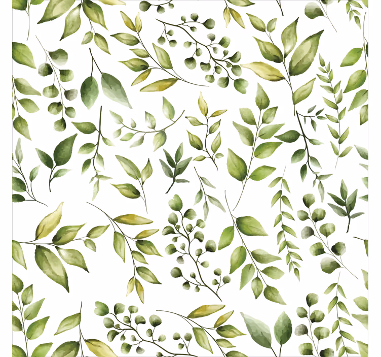 Rolgordijn woonkamer watercolor eucalyptus bladeren - TenStickers