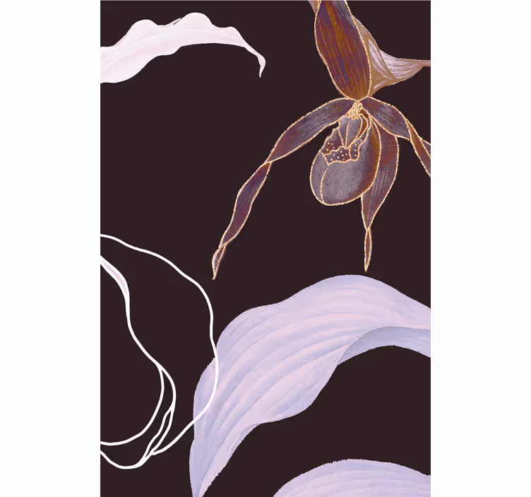 Rolgordijn woonkamer afrikaanse stijl paarse orchidee - TenStickers