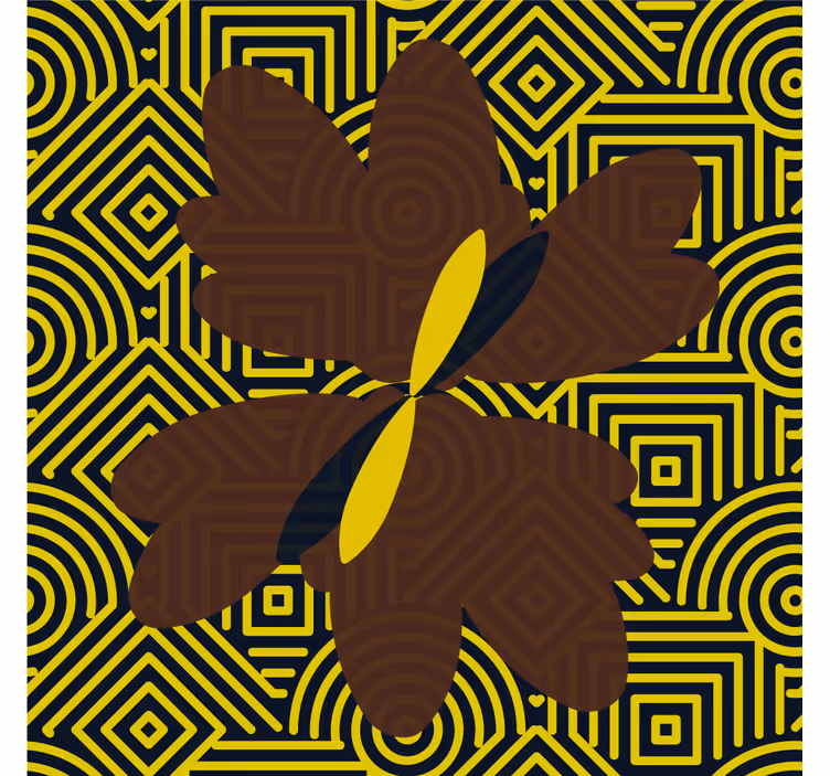 Rolgordijn woonkamer afrikaans bruin en geel kunstdesign - TenStickers