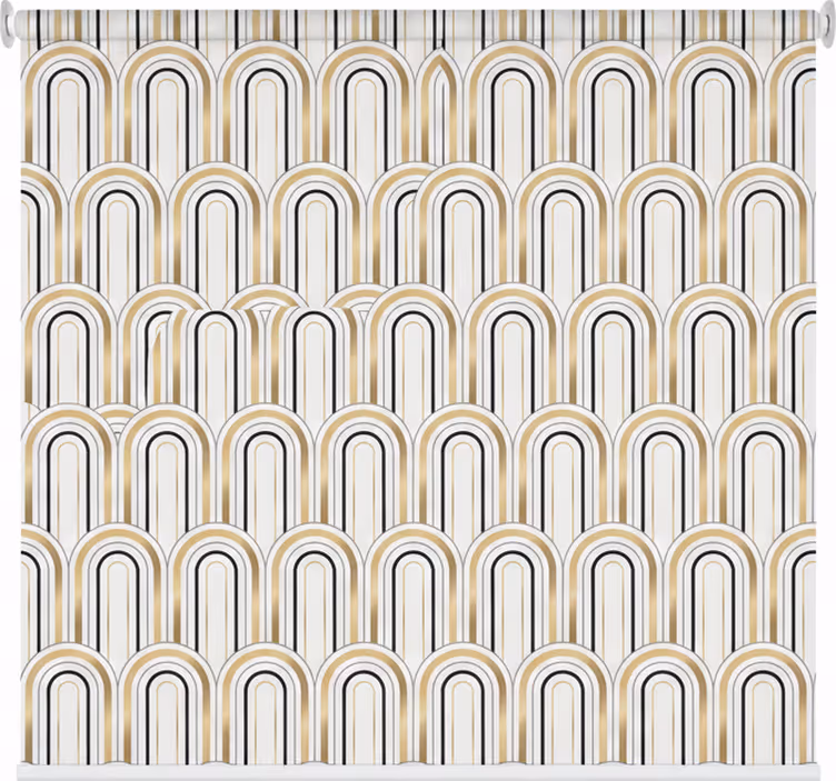 Rolgordijn woonkamer art deco geometrische figuren - TenStickers