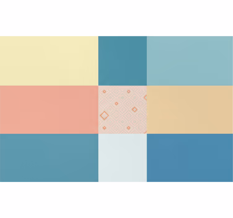 Rolgordijn woonkamer patchwork kleurrijk retro patroon - TenStickers