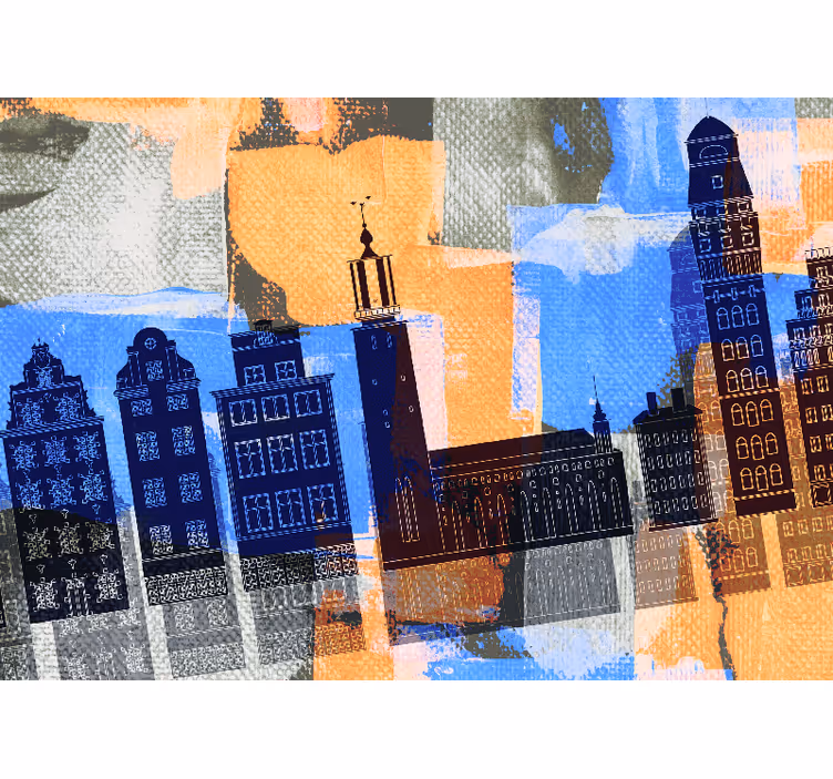 Rolgordijn woonkamer stad stockholm - TenStickers
