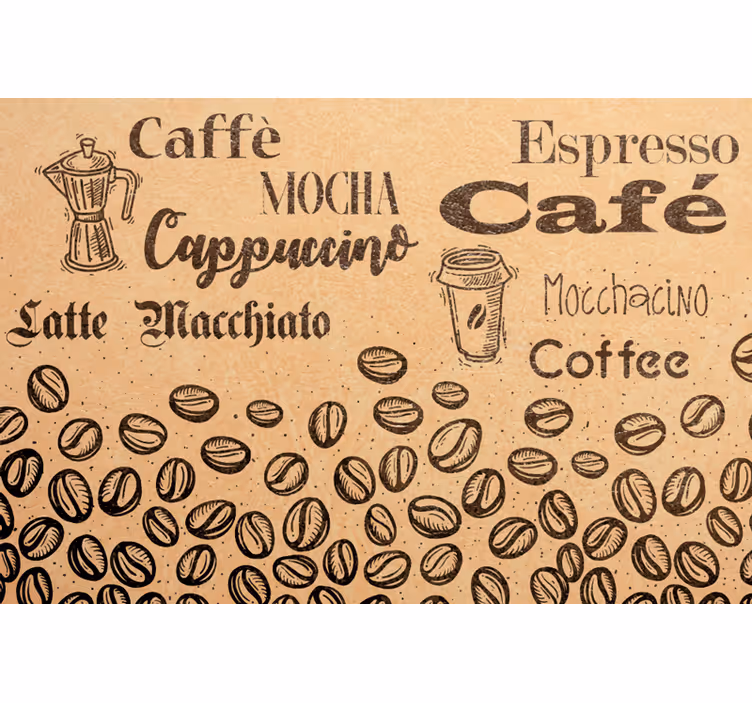 Rolgordijn beige liefde voor italiaanse koffie - TenStickers