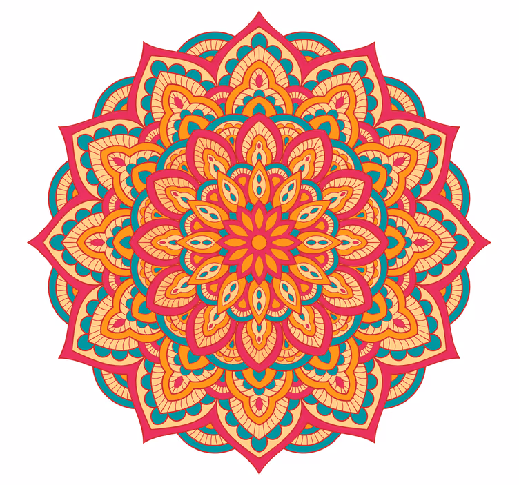 Raambekleding slaapkamer kleurrijke mandala's - TenStickers
