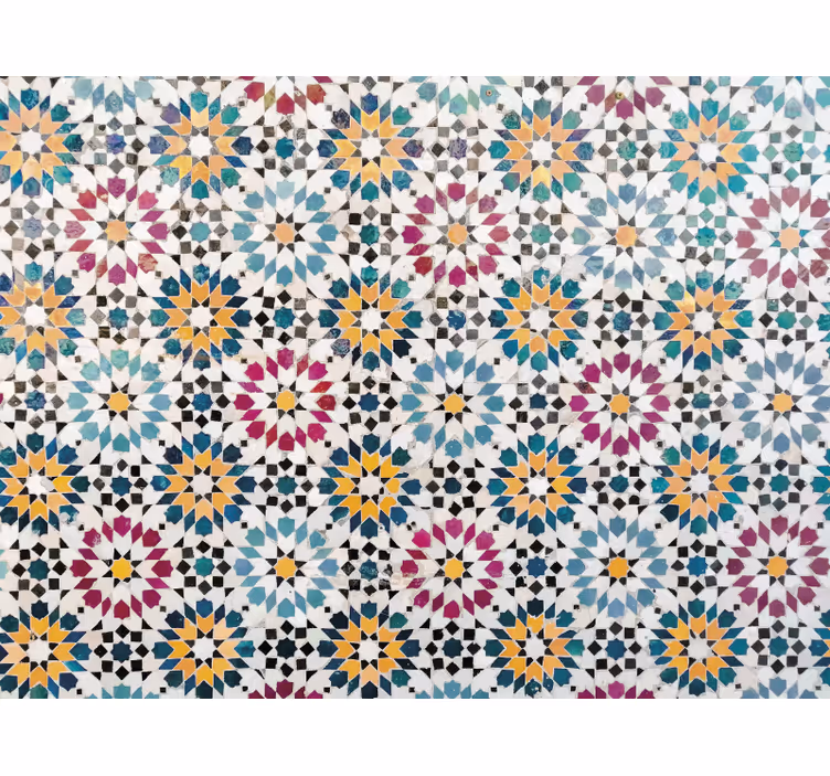 Raambekleding slaapkamer kleurrijk bloemmozaïek - TenStickers