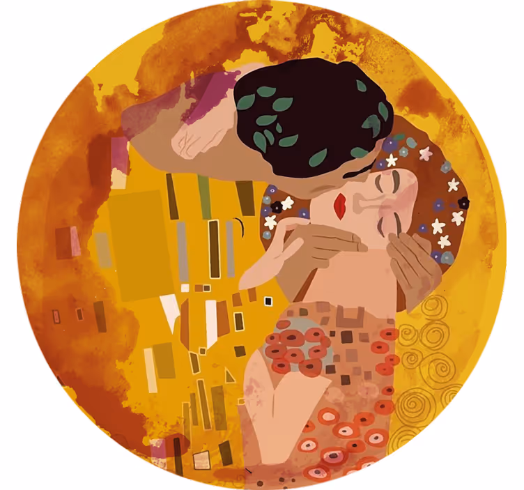 Raambekleding slaapkamer klimts kus - TenStickers
