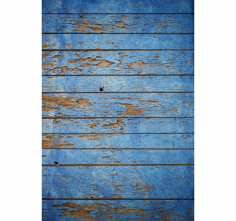 Raambekleding slaapkamer blauw houten patroon - TenStickers