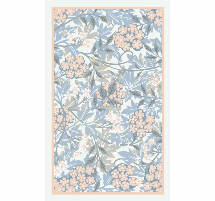 Raambekleding slaapkamer keuken wit en blauwe planten - TenStickers